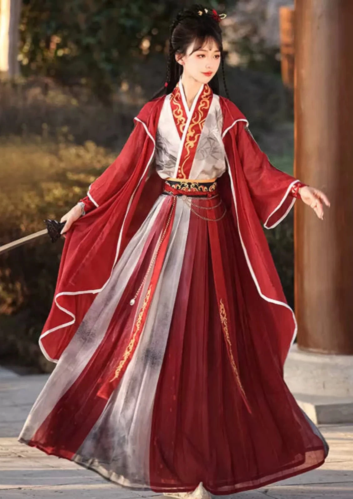 Unisex Modern Hanfu Cotton Blend Bamboo Pattern Set | HANFUBAO