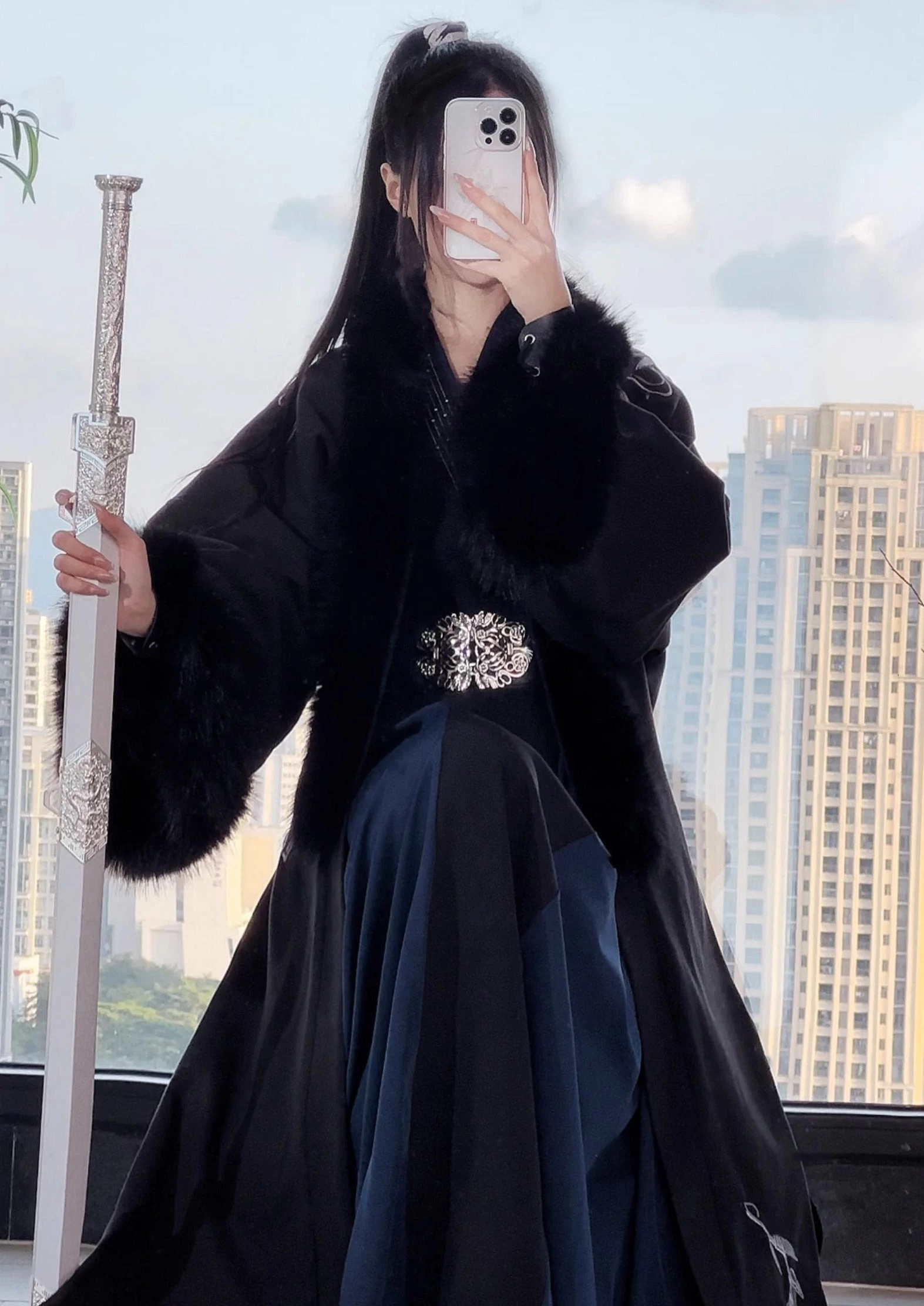 Unisex 6-Piece Winter Couple Hanfu Bamboo Embroidery Polyester| HANFUBAO