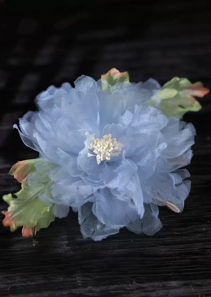 Women's Hanfu Hibiscus Yarn Flower Hair Pieces Pair | HANFUBAO