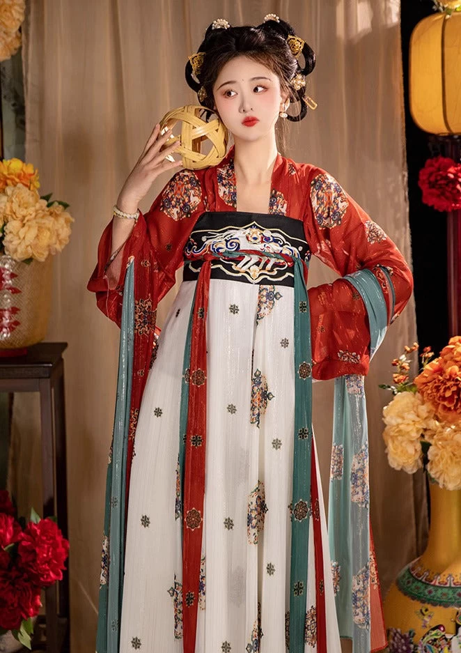 Women 3-Piece Daily Hanfu Fox Embroidery Set Plus Size| HANFUBAO
