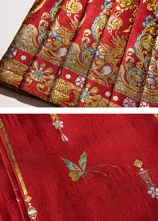 Women Modern Hanfu Wedding Set  Red Phoenix Embroidery Plus Size | HANFUBAO