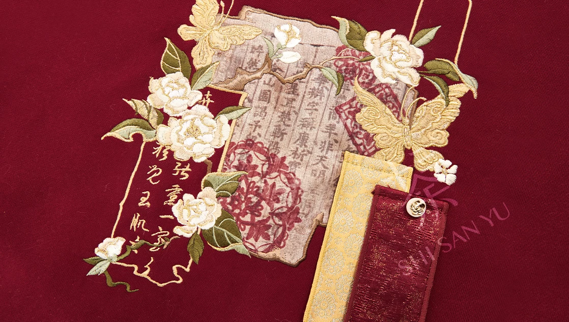 Women’s 2-Piece Modern Daily Hanfu Hoodie Set Jasmine Scroll Print| HANFUBAO