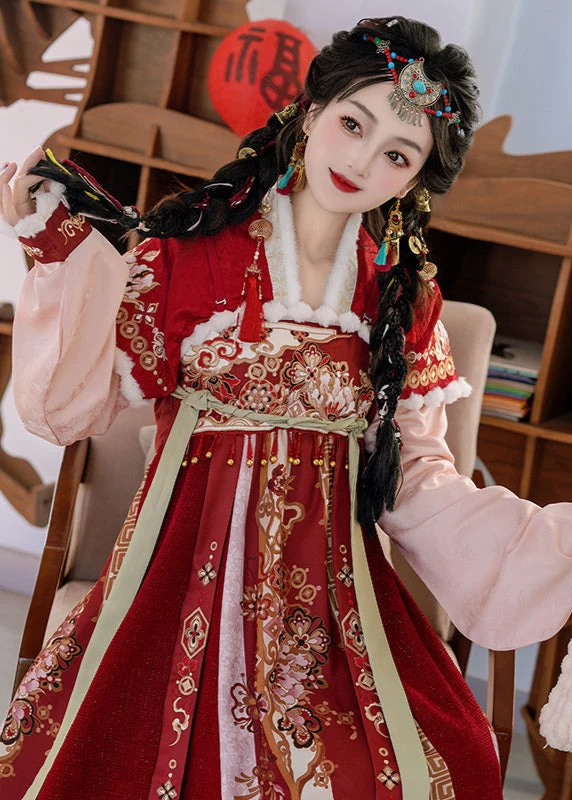 Unisex 3-Piece Fortune God Daily Hanfu Plus Size  Set | HANFUBAO