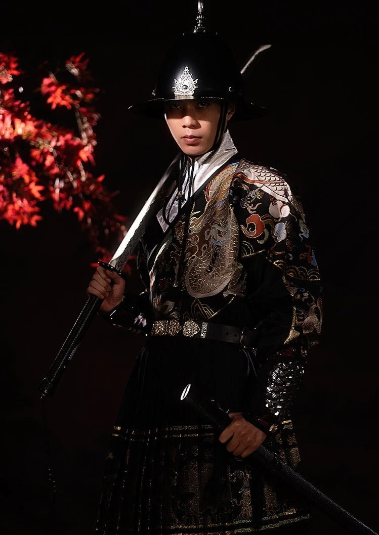 Unisex Ming Dynasty Iron Flying Fish Helmet Cosplay Costume Accessory | HANFUBAO