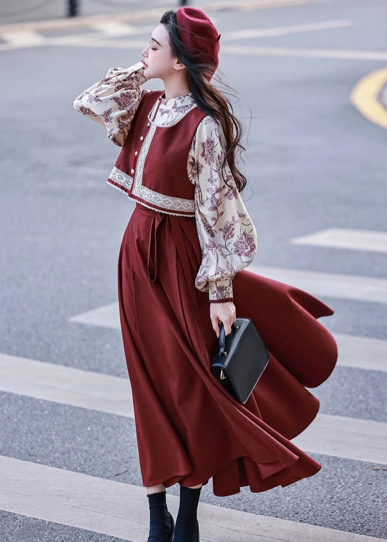 Women Modern 3-Piece Hanfu Set in Tencel Blend | HANFUBAO