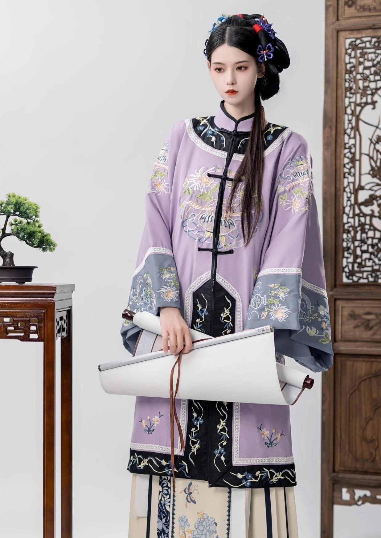 Women’s Qing Hanfu 2-Piece Shirt & Skirt Set, Hazy Moon Plus Size| HANFUBAO