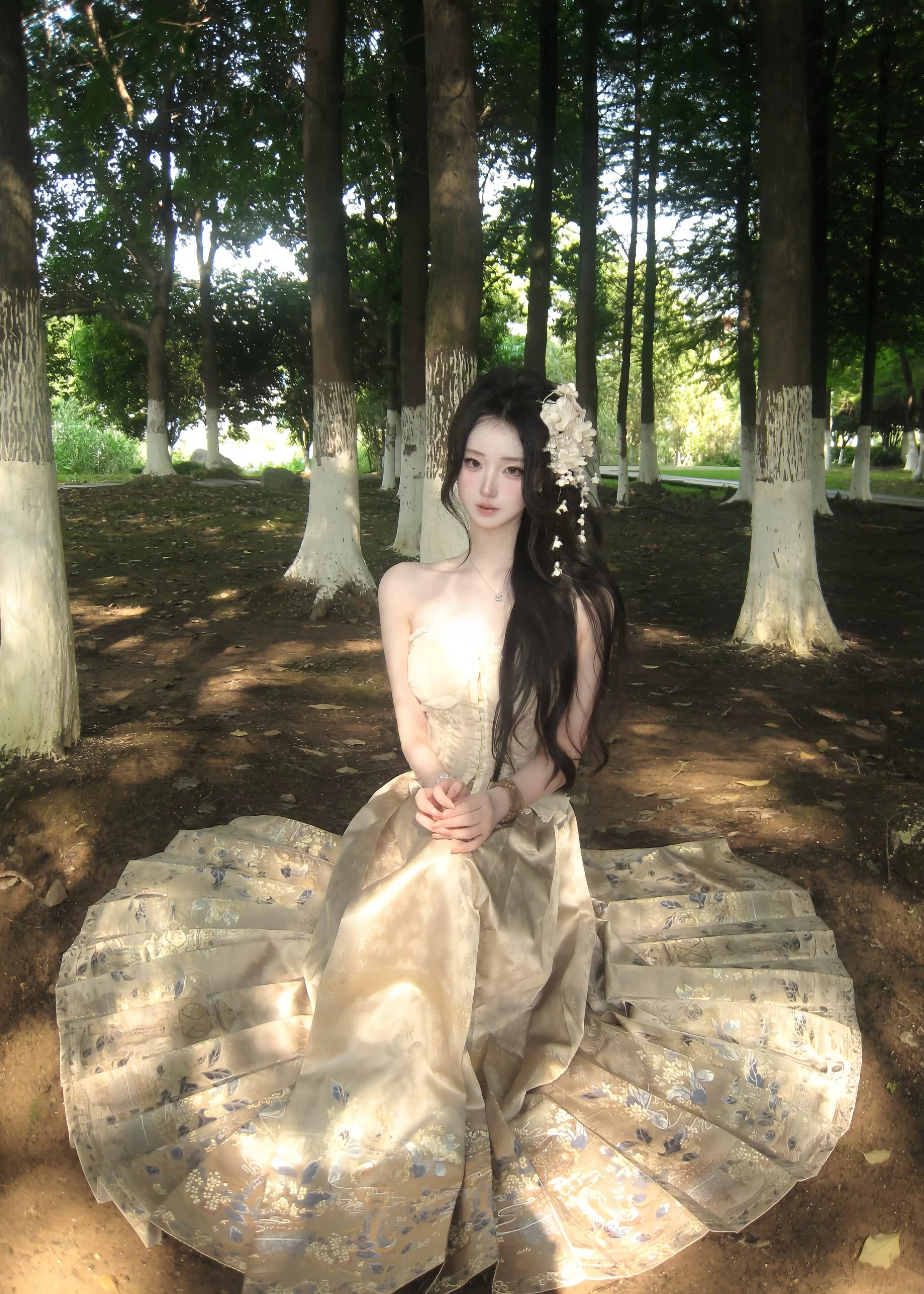 Women Modern Hanfu Cotton Ma Mian Skirt Daily Wear Plus Size | HANFUBAO