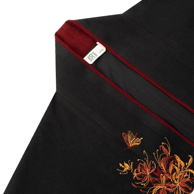 Women Modern 3-Piece Daily Hanfu Set Gold Lantern Flower Embroidered | HANFUBAO