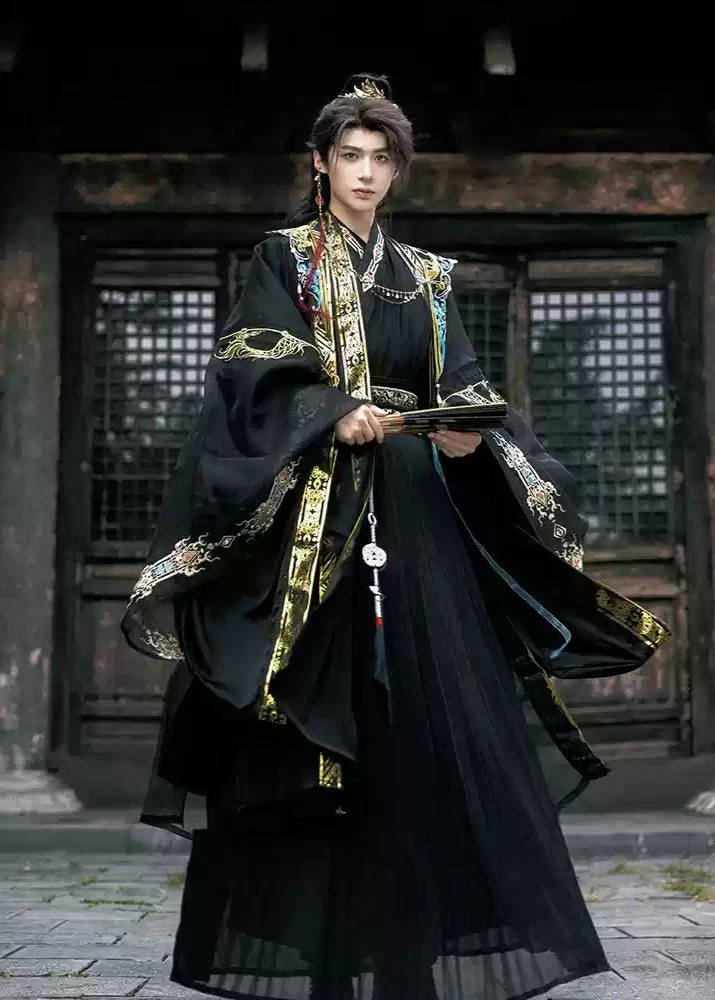 Unisex Modern Daily  Hanfu Set Blue Ocean Pattern Plus Size | HANFUBAO