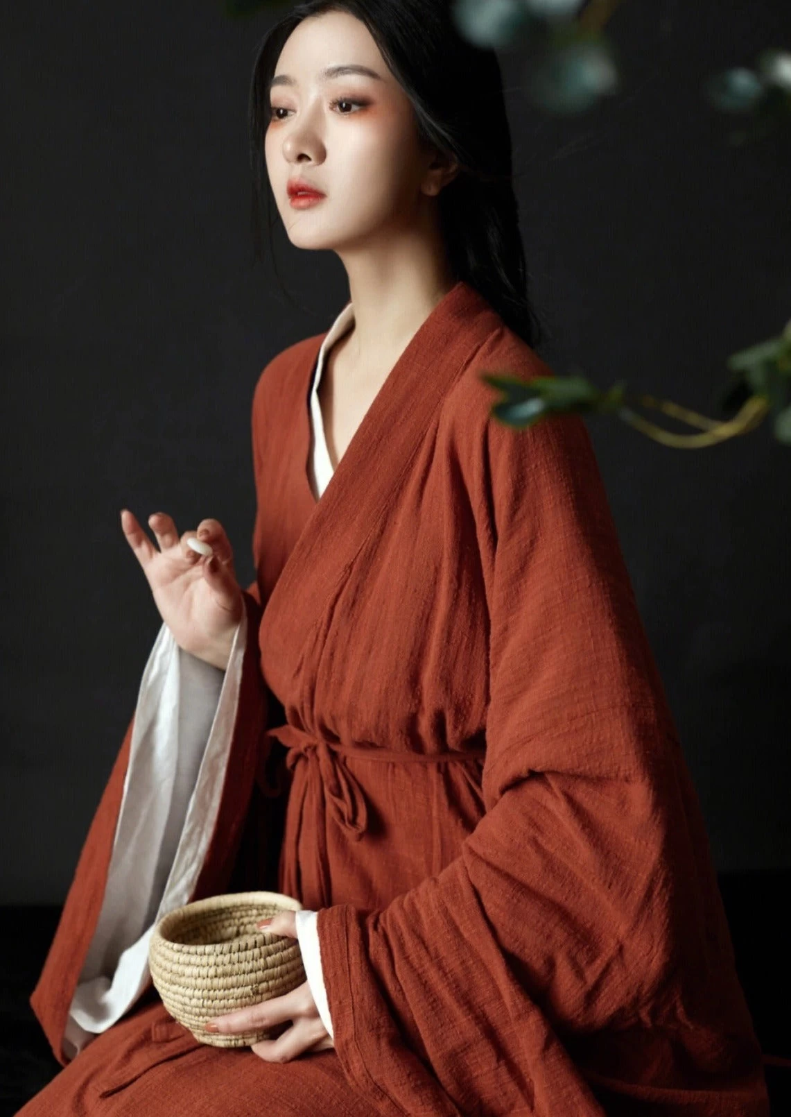 Women Han Dynasty Linen Daily Hanfu Two-Piece Set Plus Size | HANFUBAO