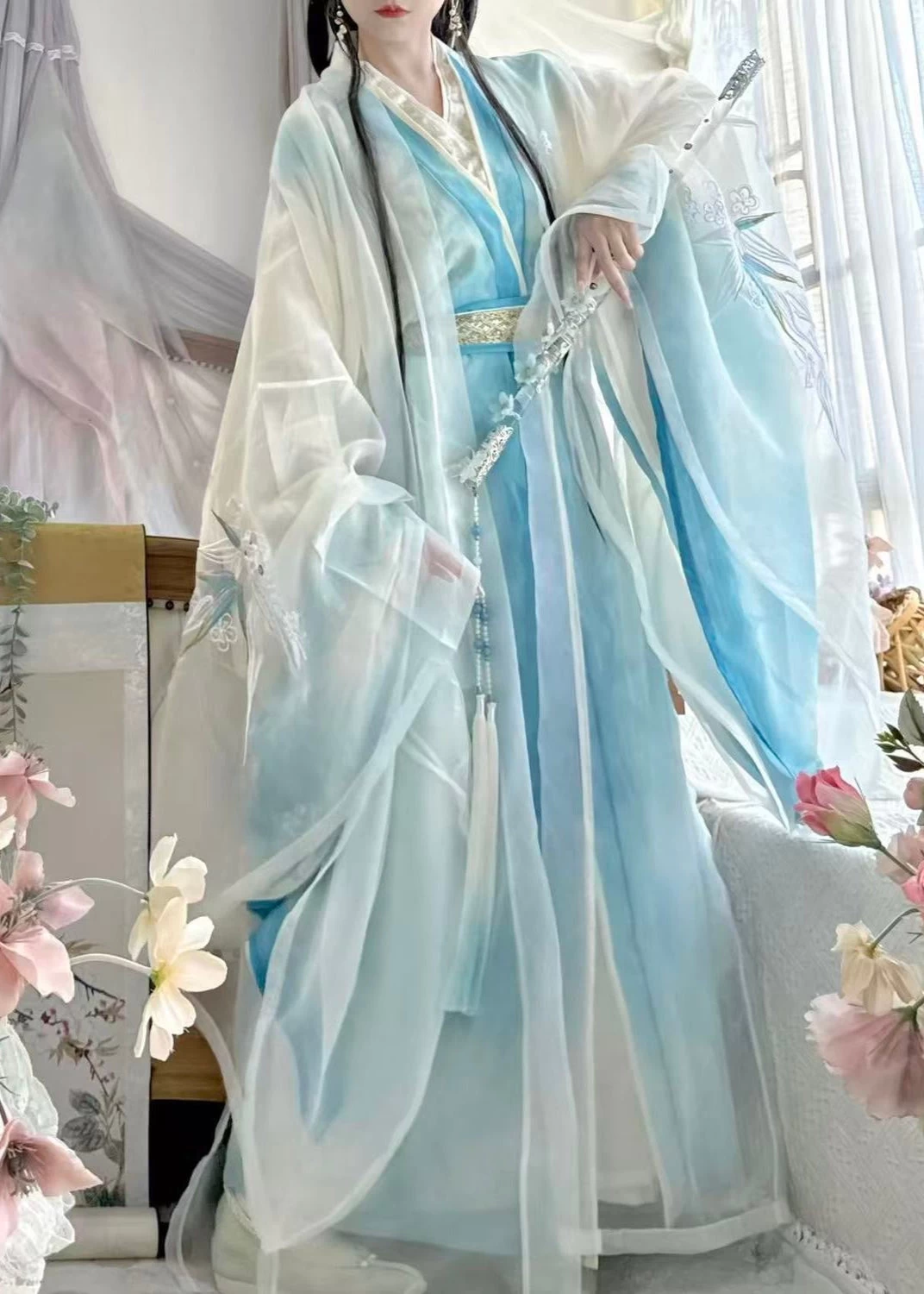 Women’s Plus Size 4-Piece Chiffon Daily Hanfu Set (Luoshen Fu) | HANFUBAO