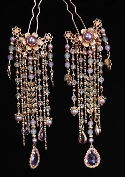 Women Hanfu Yarn Peony Flower Hair Clip 25x18cm | HANFUBAO