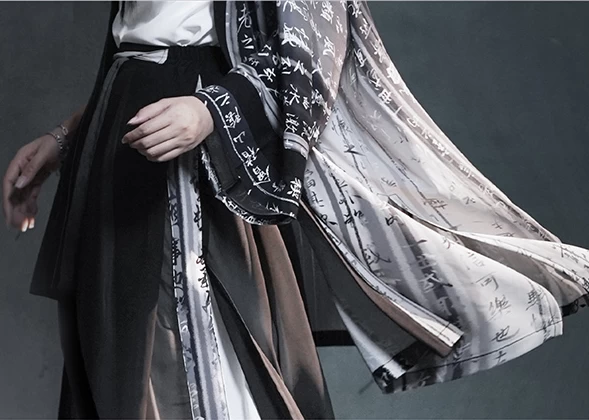 Unisex Modern Daily Hanfu Set, Orchid Print Polyester, Plus Size | HANFUBAO