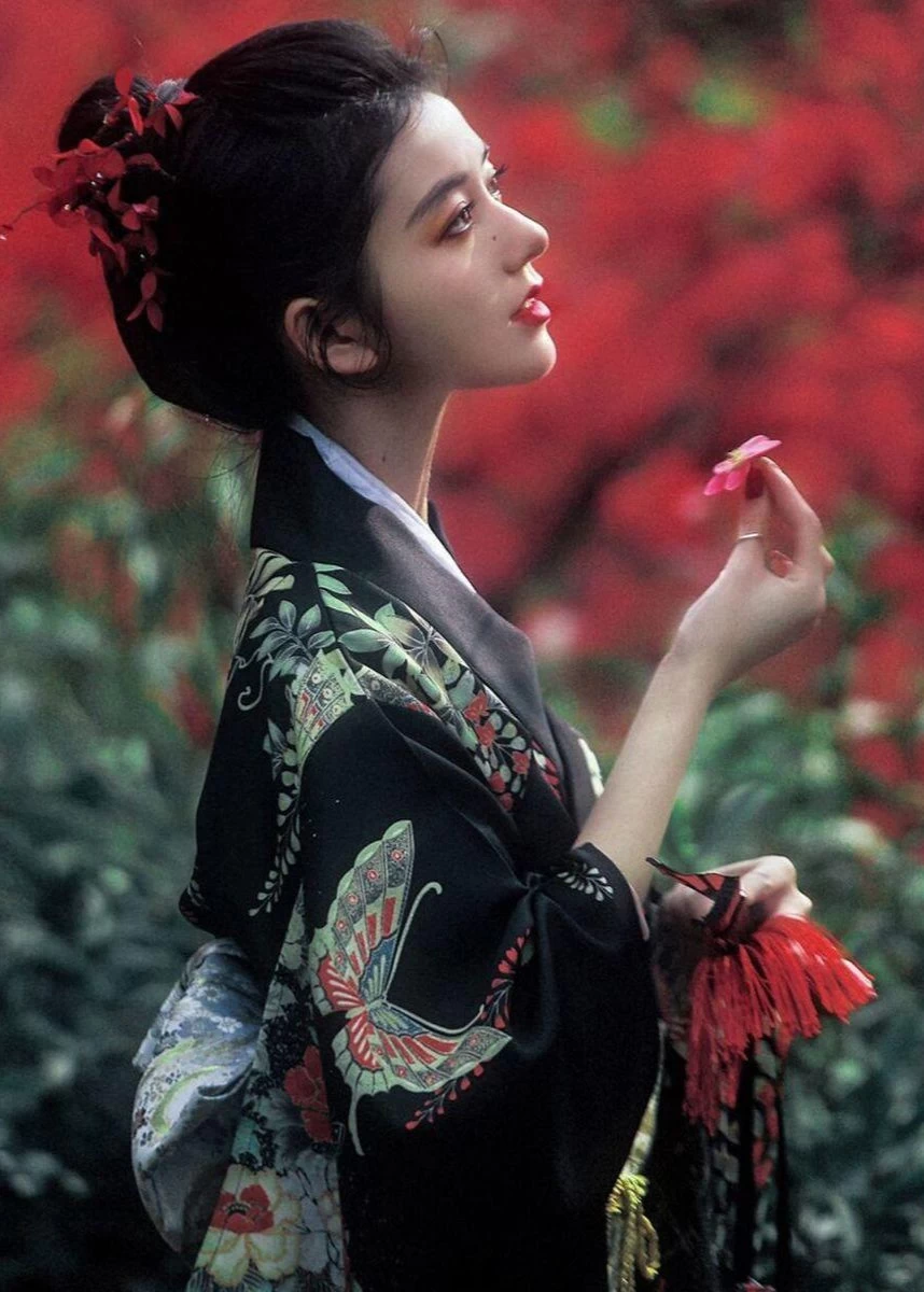 Women’s 2-Piece Hanfu Kimono Set Midnight Peony Floral Print 100%  | HANFUBAO