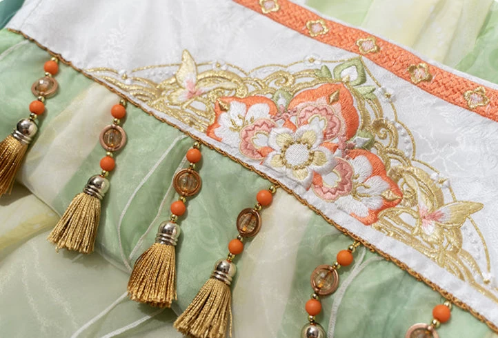 Women  Modern Daily Hanfu 5-Piece Set Willow Mist Green | HANFUBAO