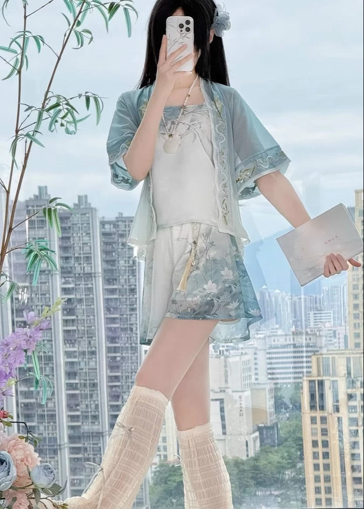 Women’s  Modern Daily Hanfu 3-Piece Set White | HANFUBAO