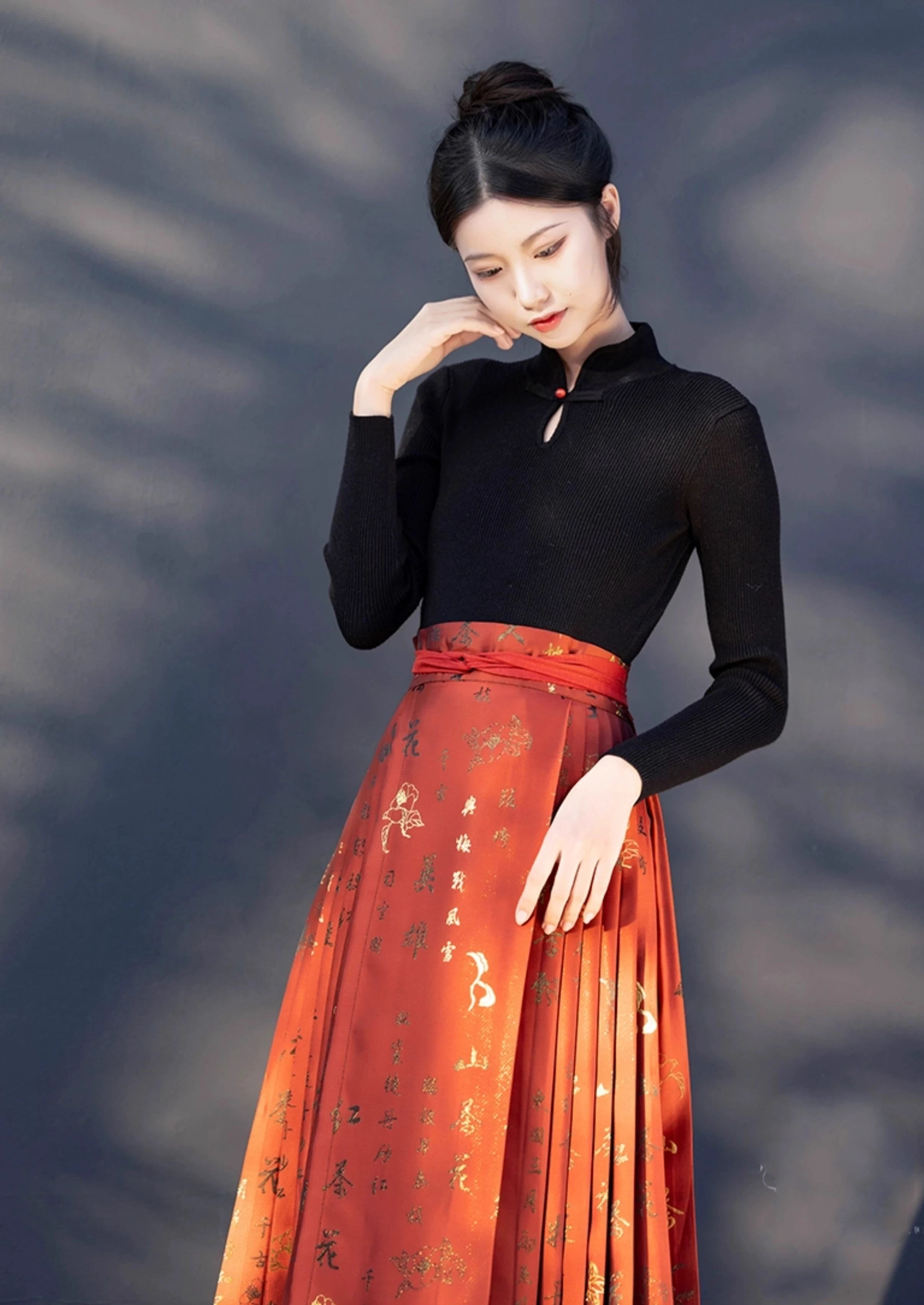 Women’s Daily Hanfu Ribbed Knit Mandarin Collar Top, 9 Colors | HANFUBAO