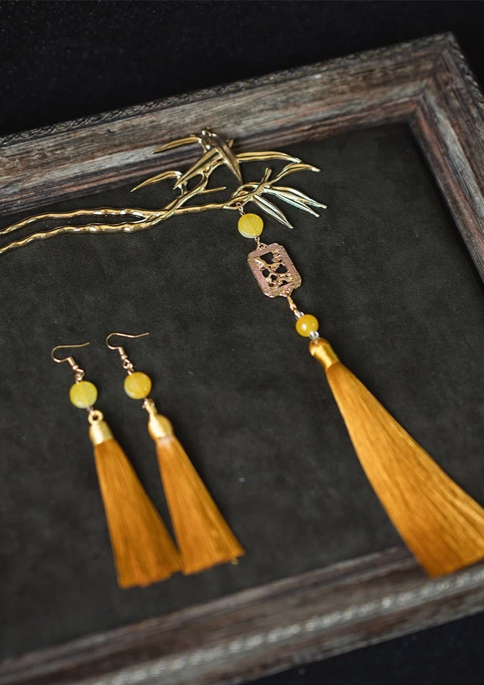 Bridal Chinese Knot Hairpins Set, Alloy Hanfu Wedding Hair Accessories | HANFUBAO