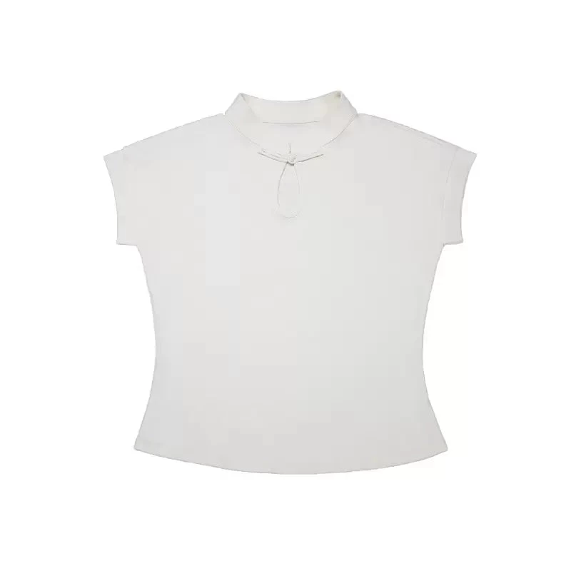 Women Daily Hanfu 3-Color Mandarin Short Sleeve Cotton-Spandex Top | HANFUBAO