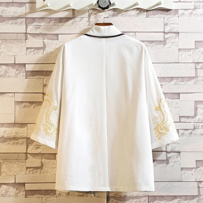 Unisex Modern Daily Hanfu Dragon Robe, Cotton Blend Plus Size | HANFUBAO