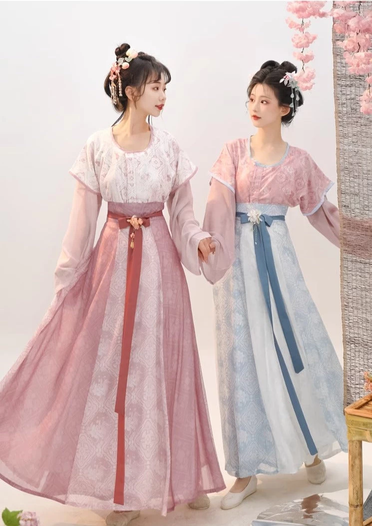 Women Modern Hanfu 3pc Artificial Silk Blend Set | Tang Spring HANFUBAO