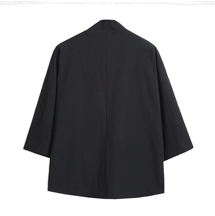 Unisex Daily Hanfu Robe Kimono Black Plus Size | HANFUBAO