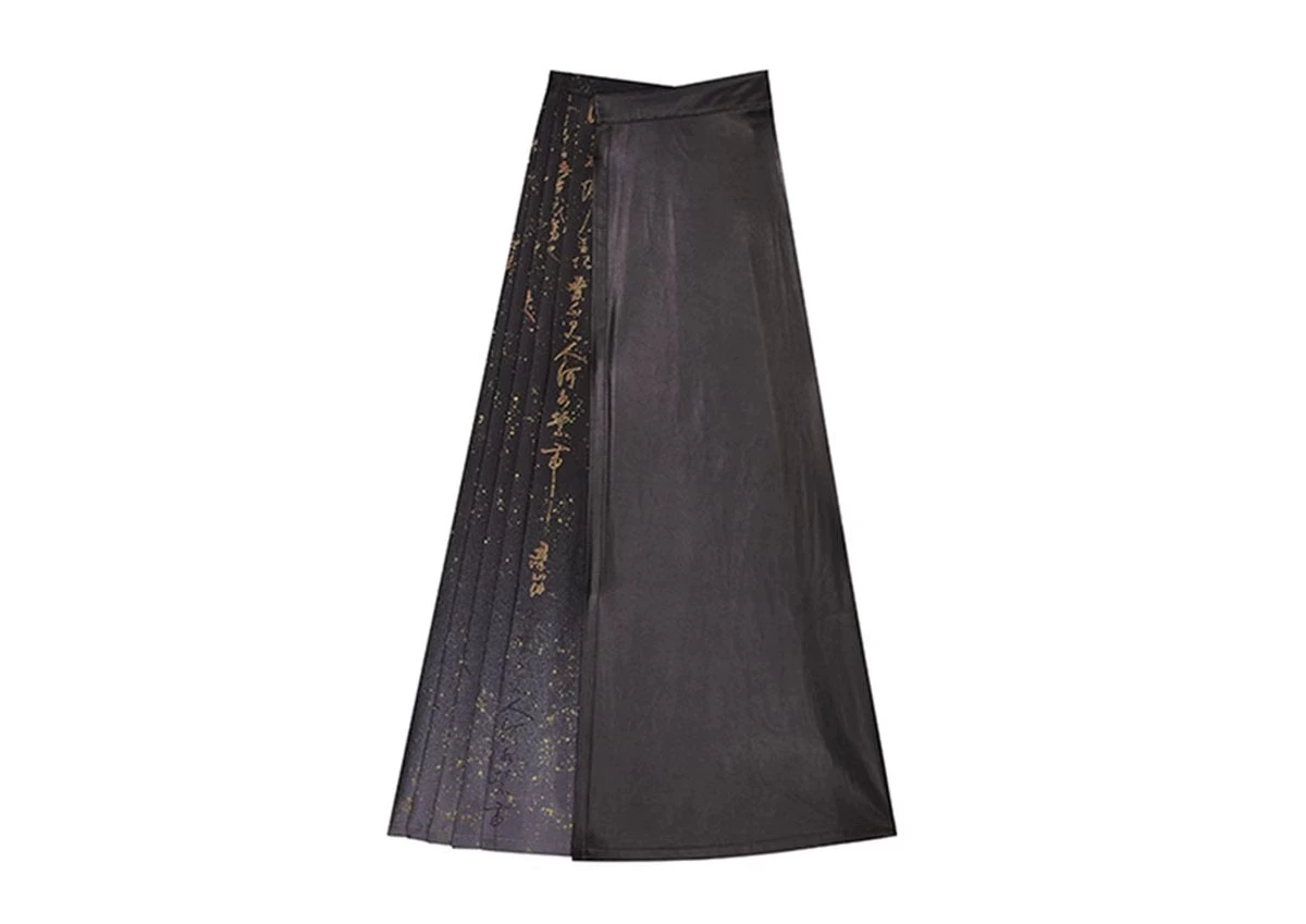 Women’s Modern 3-Piece Faux Leather Daily Hanfu Set Midnight Ink | HANFUBAO