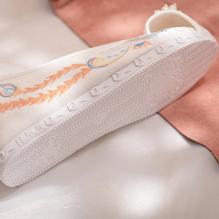 Women Canvas Embroidered Phoenix Hanfu Sneakers | HANFUBAO