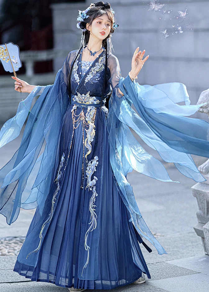 Women’s 5-Piece Dragon Embroidered Daily Hanfu Set | HANFUBAO