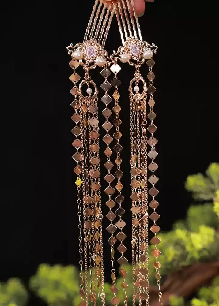 Camellia 6pcs Floral Hanfu Hairpins for Daily Styling, Yarn & Metal 10cm| HANFUBAO