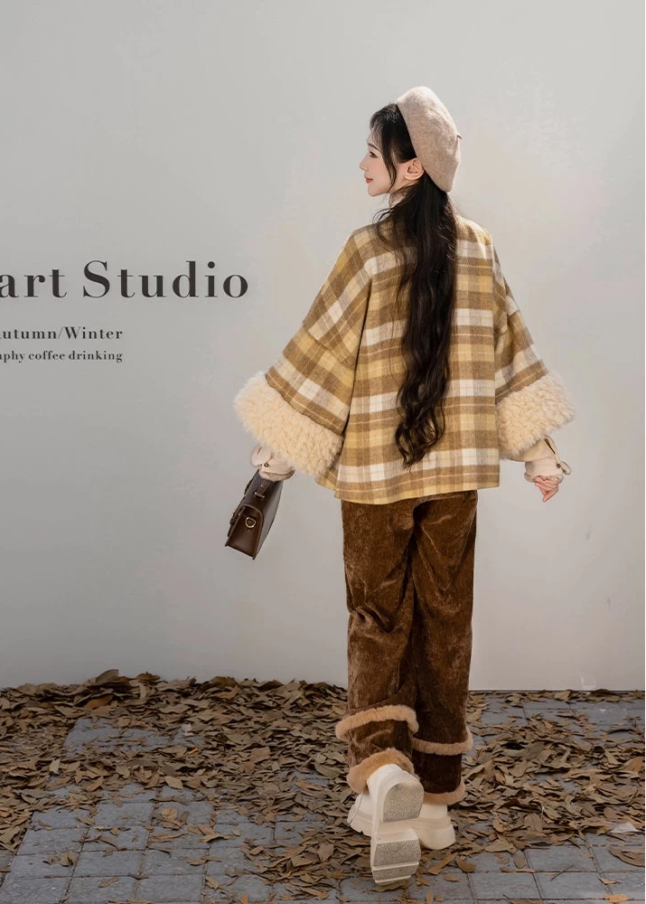 Unisex Modern 3-Piece Daily Hanfu Set Wool-Blend Jacket Plus Size | HANFUBAO