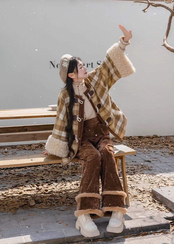 Unisex Modern 3-Piece Daily Hanfu Set Wool-Blend Jacket Plus Size | HANFUBAO