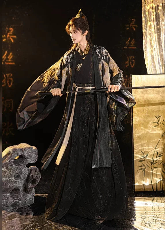 Unisex 3-Piece Plus Size Couple Hanfu Chiffon Daily Cosplay Set | HANFUBAO