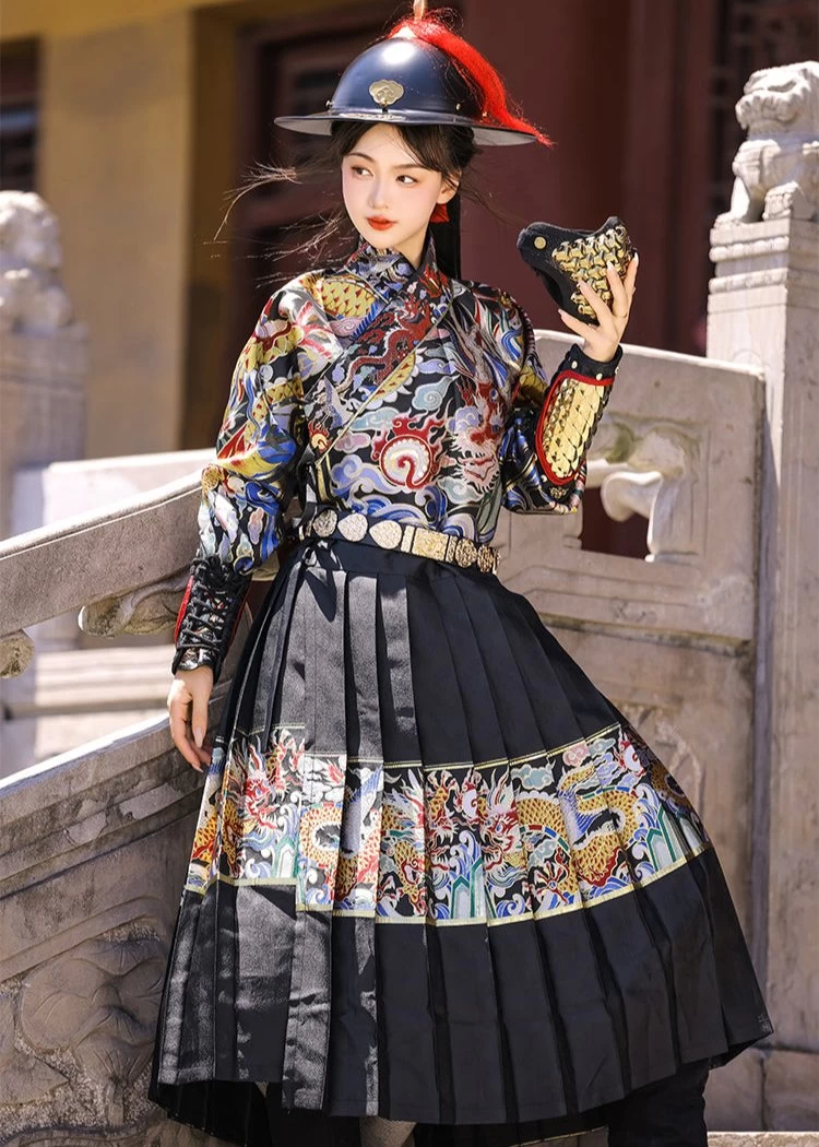 Unisex 4-Piece Embroidered Flying Fish Ming Hanfu Set for Cosplay | HANFUBAO