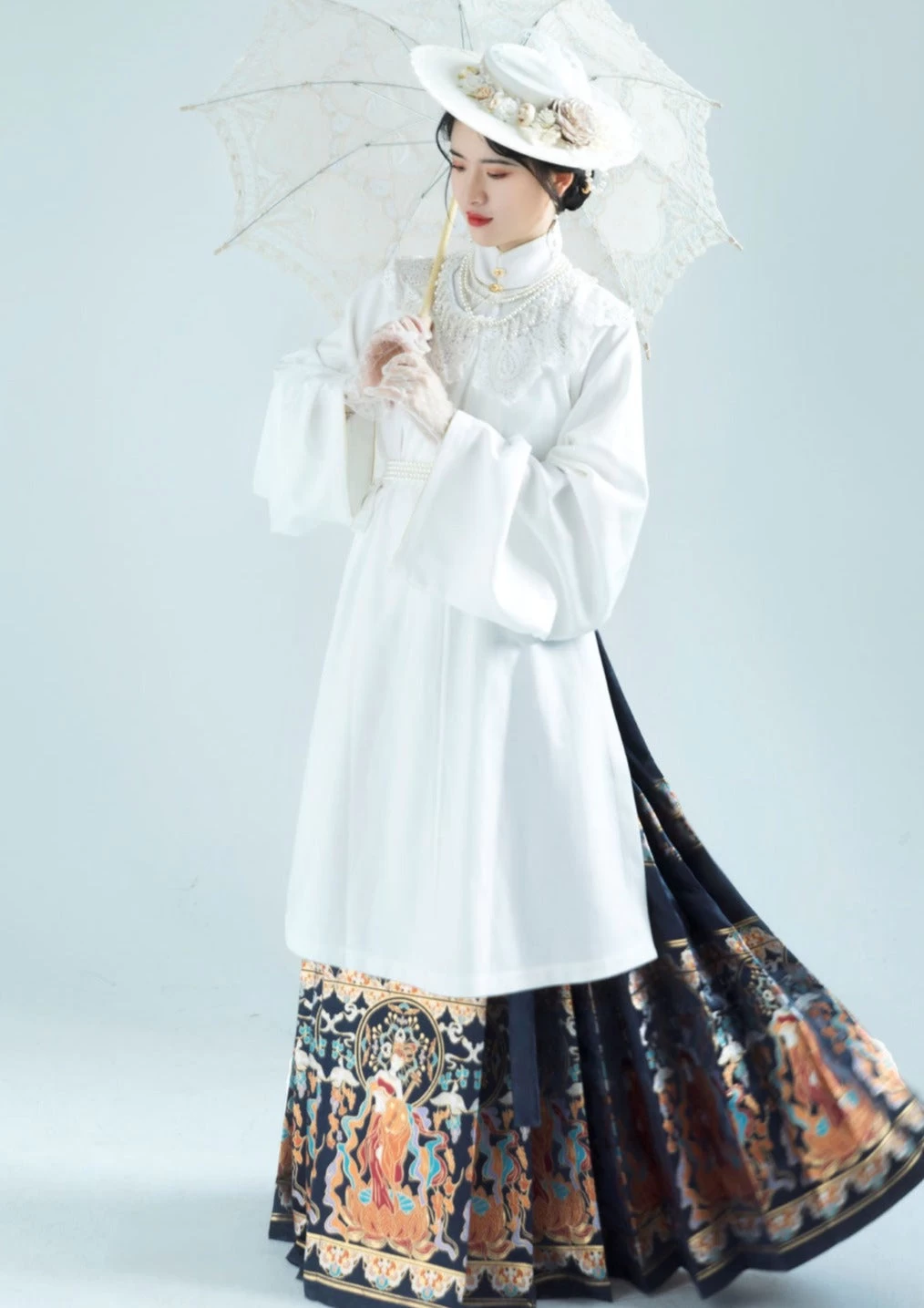 Women Modern Ma Mian Hanfu Skirt Daily Wear Plus Size | HANFUBAO