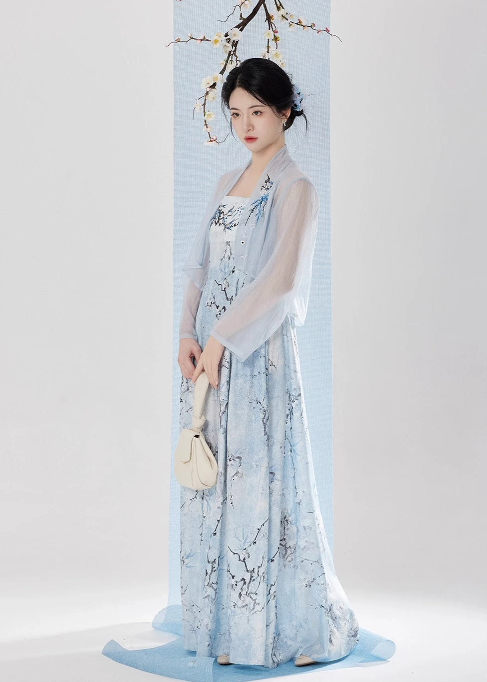 Women Modern Daily Hanfu 2-Piece Dress Set Broken Branch Print | HANFUBAO
