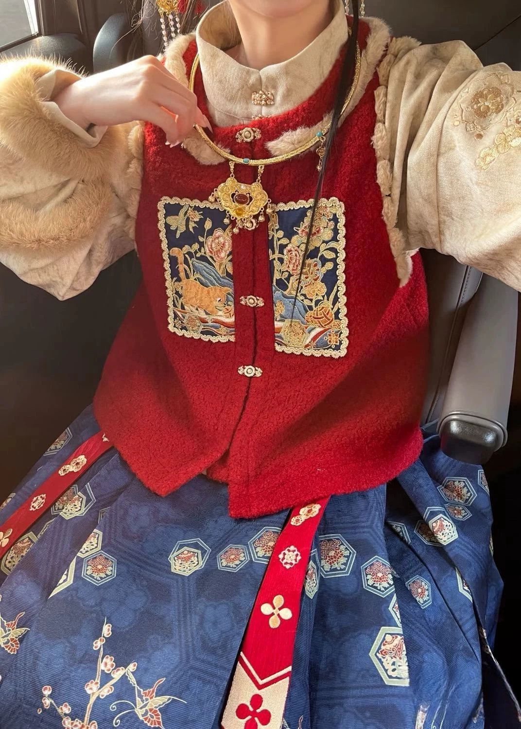 Women’s Plus Size Modern Daily Orange Kitty Hanfu Set,  | HANFUBAO