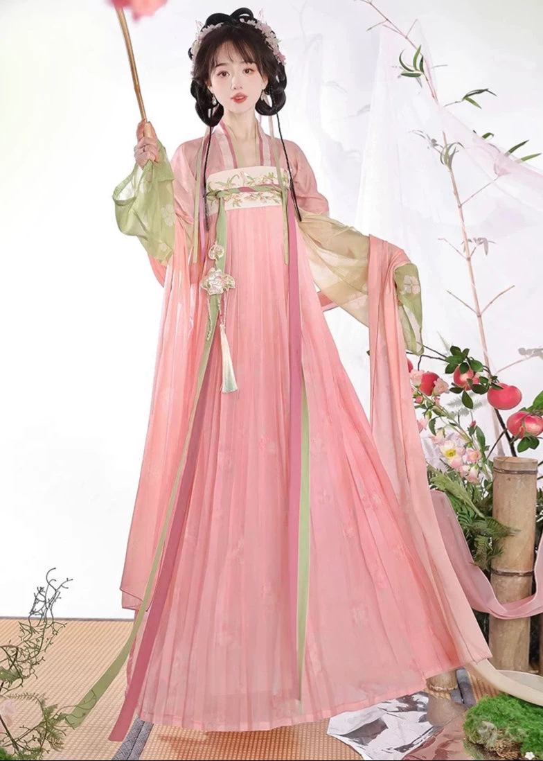 Women's 4-Piece Plus Size Chiffon Daily Hanfu Set Elegant | HANFUBAO