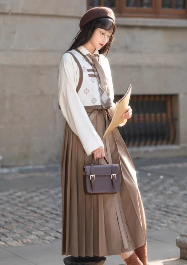 Women's Modern 3-Piece Hanfu Set  Blend Daily Wear | HANFUBAO