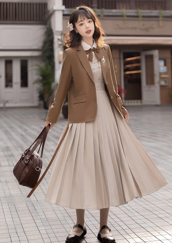 Women Modern 3-Piece Daily Hanfu Set, Floral Haitang Whisper | HANFUBAO