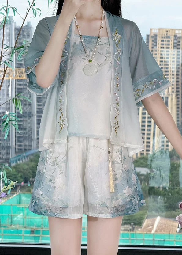 Women’s  Modern Daily Hanfu 3-Piece Set White | HANFUBAO