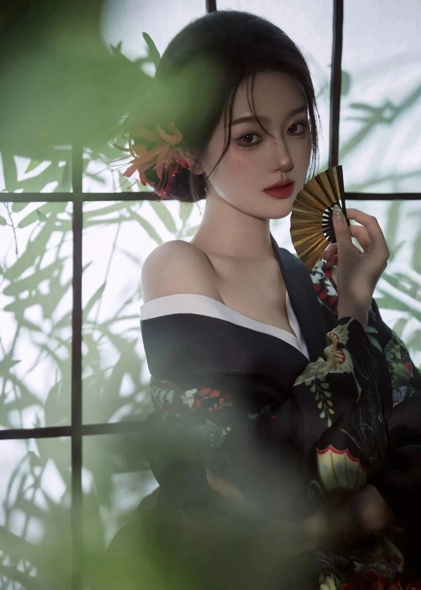 Women 3-Piece Hanfu Kimono Set Sakura Print  for Daily & Events | HANFUBAO