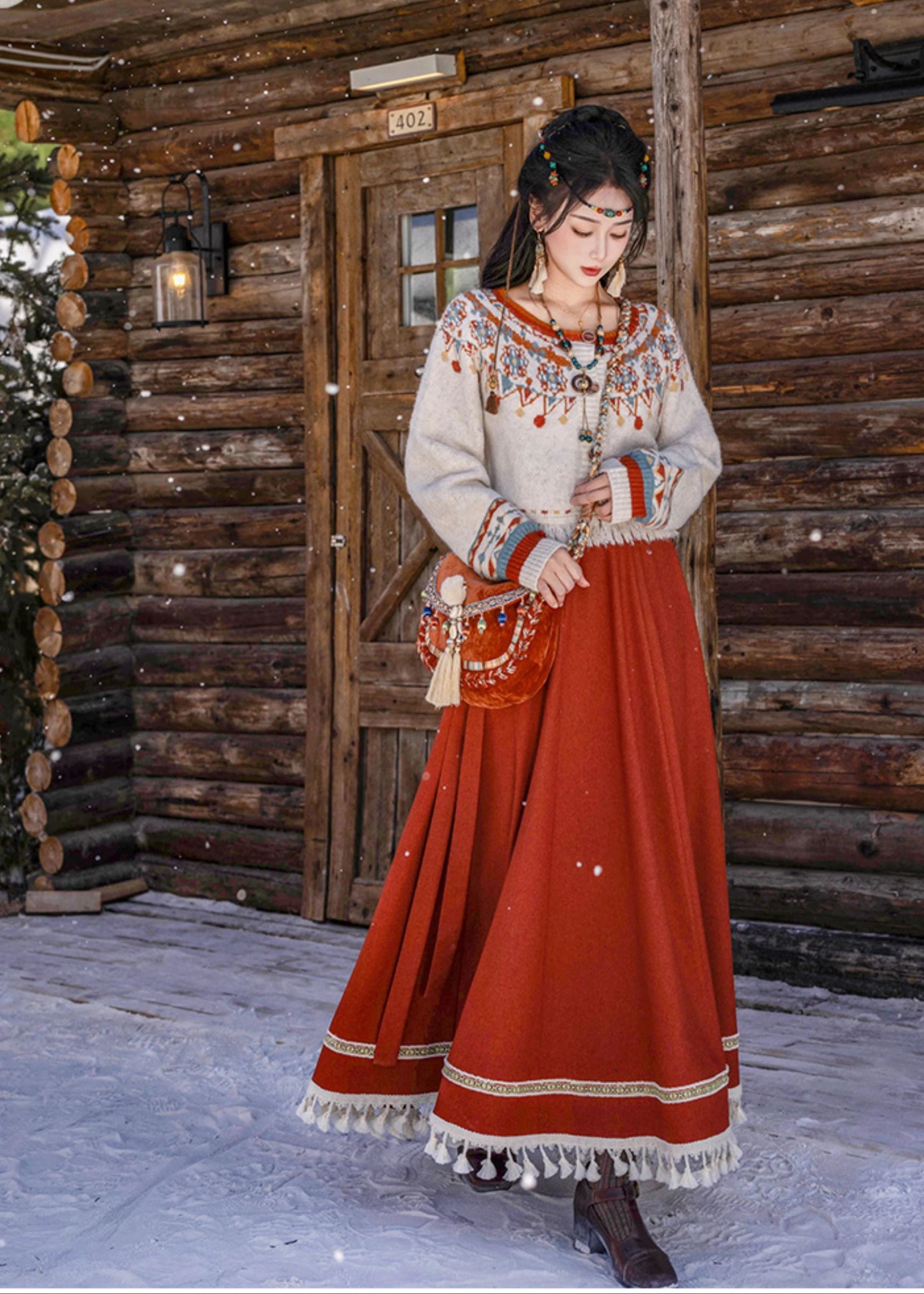 Women Cloud Song Modern 2-Piece Hanfu Set  Blend Daily Wear | HANFUBAO