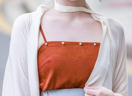 Women 3-Piece Daily Hanfu Set Mist Wait Tencel Skirt Top Cover-Up | HANFUBAO