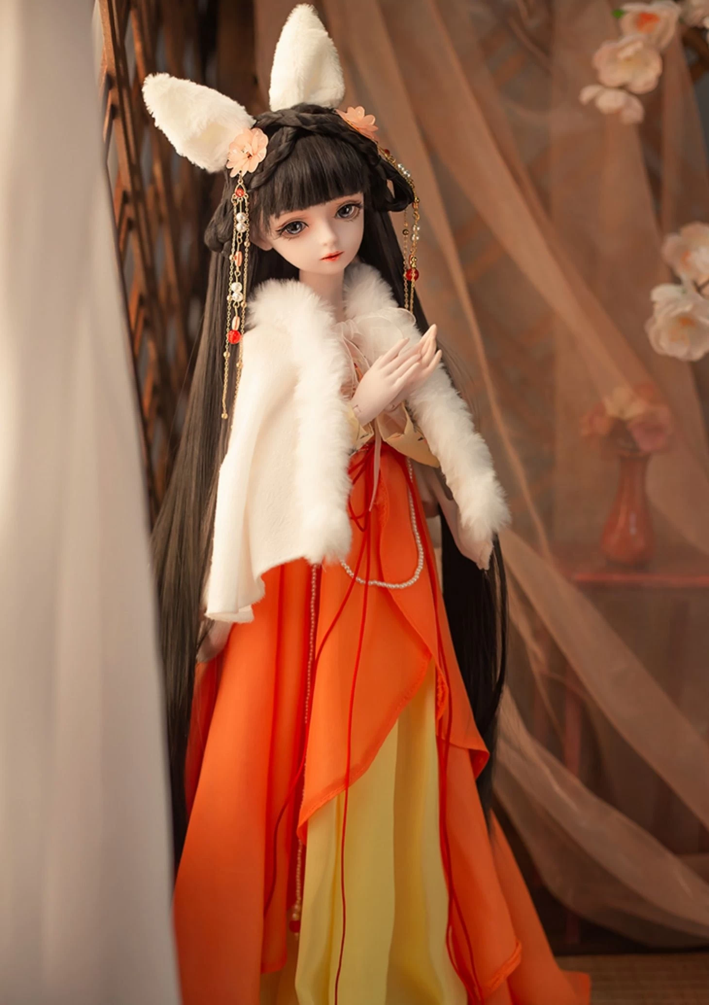 Unisex Handmade 60cm BJD SD Doll Pipa & Fan Recycled Plastic| HANFUBAO