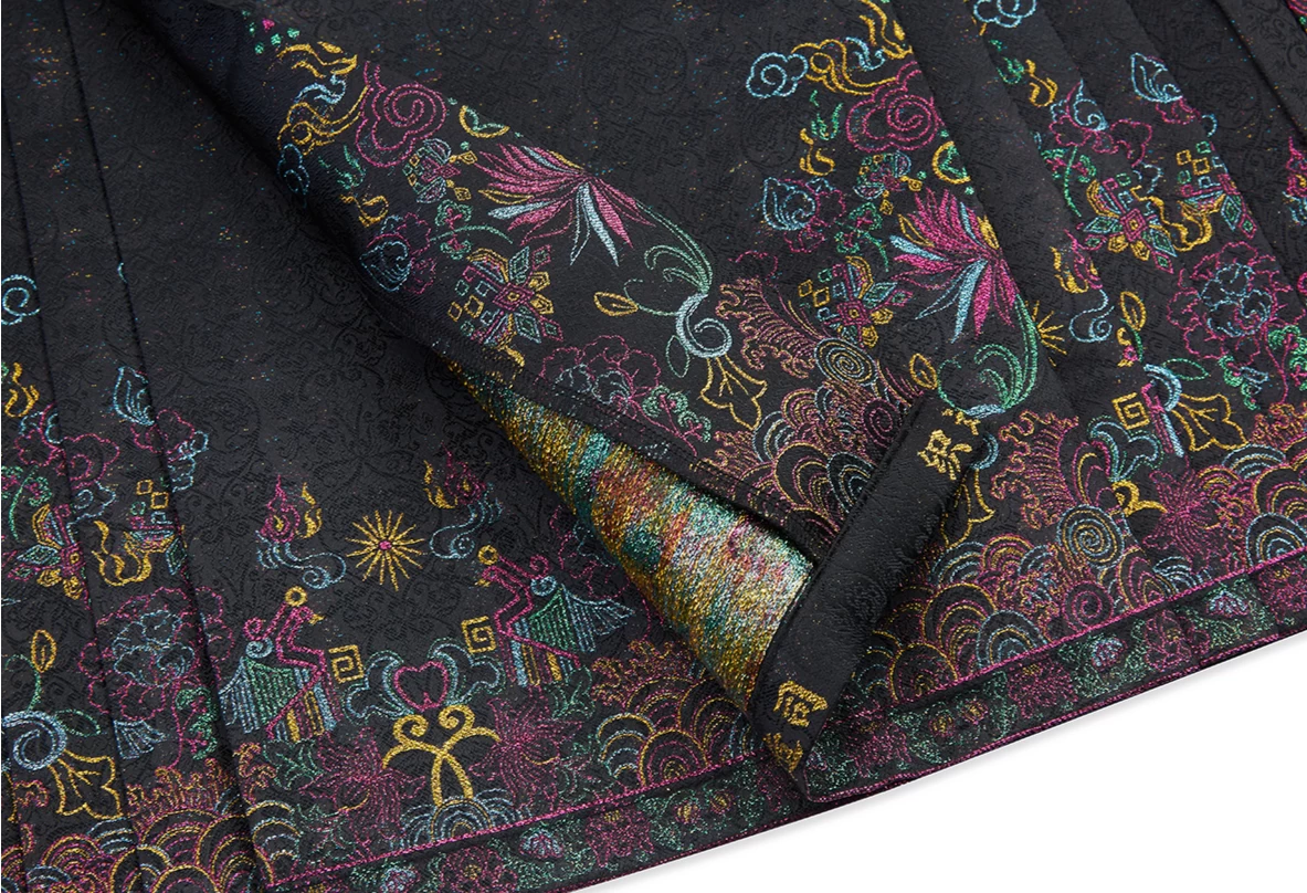 Women's Modern Daily Hanfu 3-Piece Neon Ma Mian Skirt Set | HANFUBAO