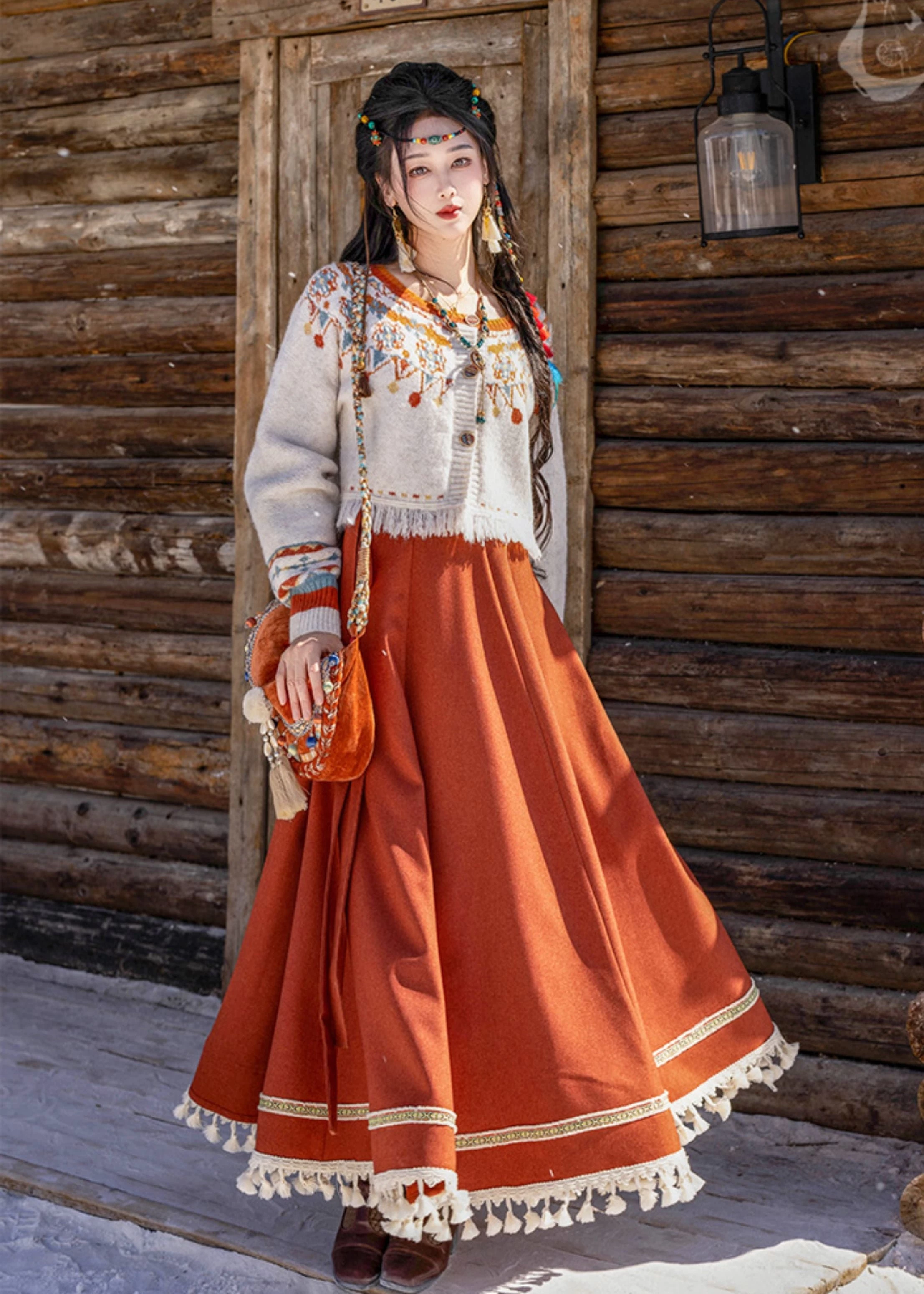 Women Cloud Song Modern 2-Piece Hanfu Set  Blend Daily Wear | HANFUBAO