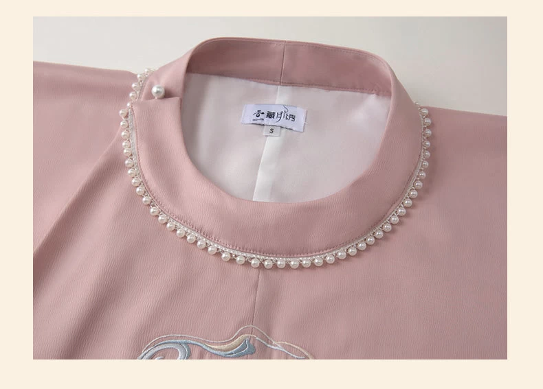 Women Modern Hanfu Cotton Blend Ma Mian Skirt Set White | HANFUBAO