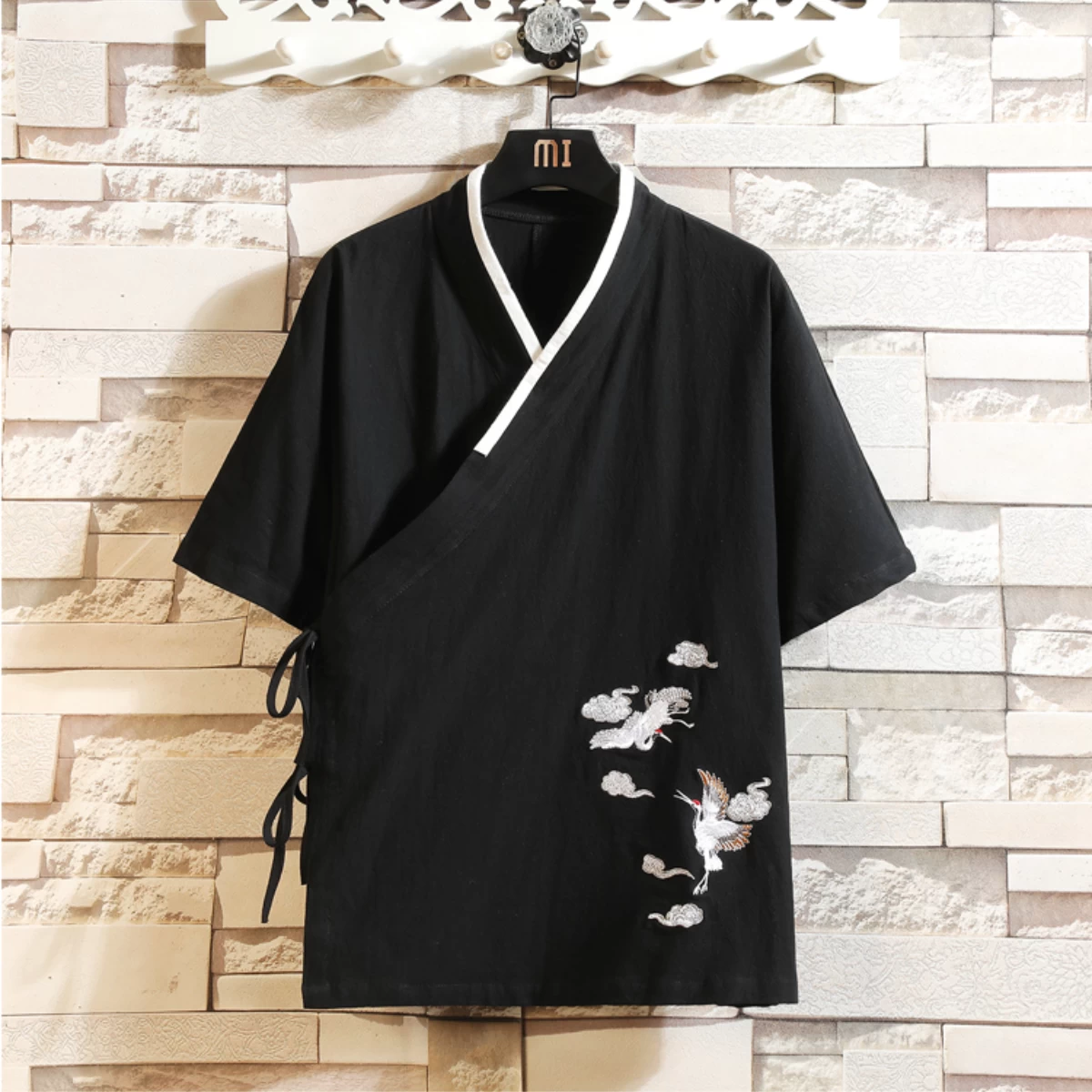 Unisex Blue Daily Hanfu Kimono Robe Plus Size Cotton Blend | HANFUBAO