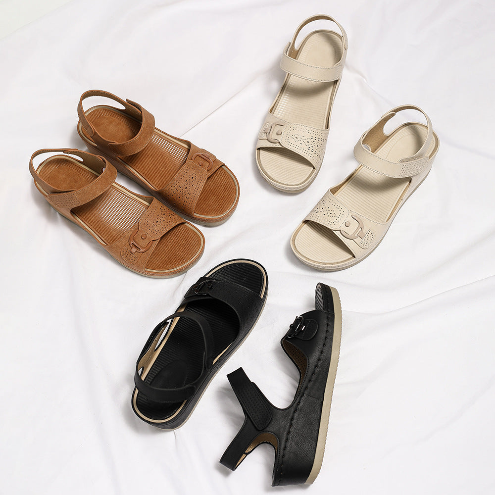 Non-Slip Sole Women's Sandals Stitching Adhesive Wedge Platform Women's Shoes